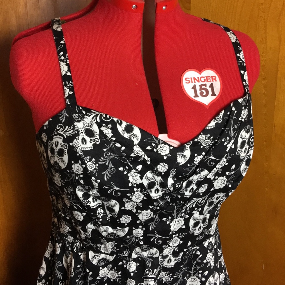 Day of the Dead goth swing babydoll PLUS size